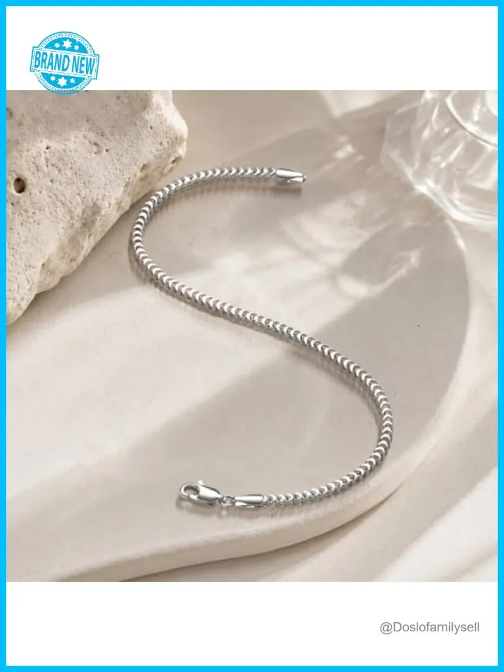 2.5mm Dainty Franco Box Chain Bracelet 925 Sterling Silver Link Bracelet Unisex